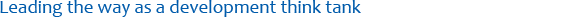 Leading the way as a development think tank